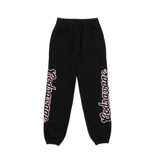 WAVY SIDE LOGO SWEATPANTS - BLACK & PINK