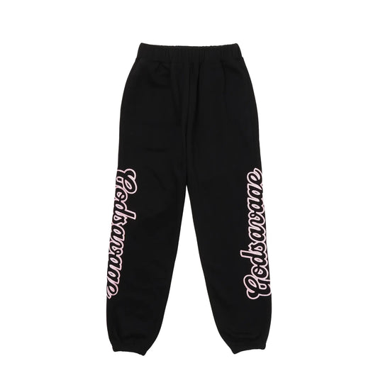 WAVY SIDE LOGO SWEATPANTS - BLACK & PINK