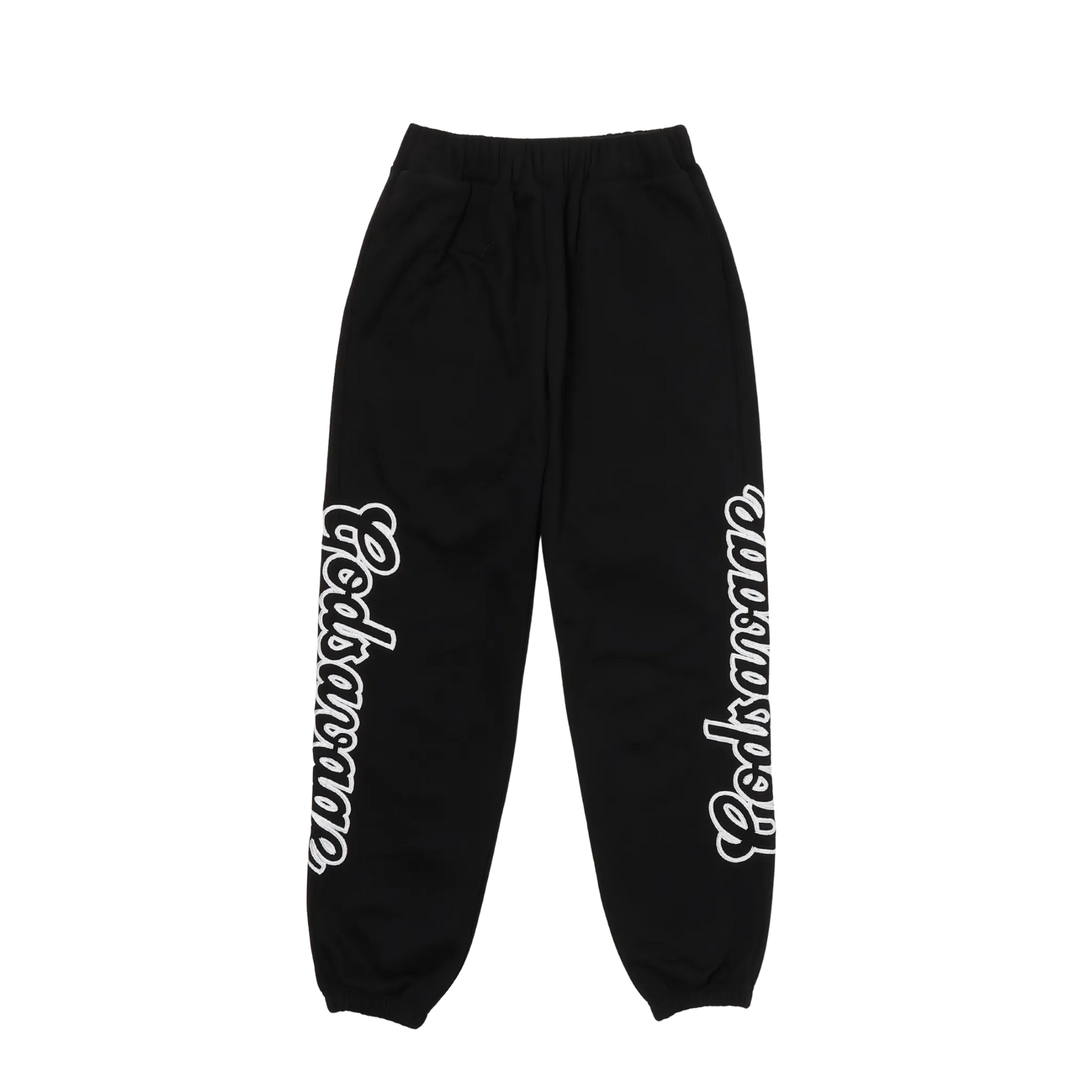 WAVY SIDE LOGO SWEATPANTS - BLACK & WHITE