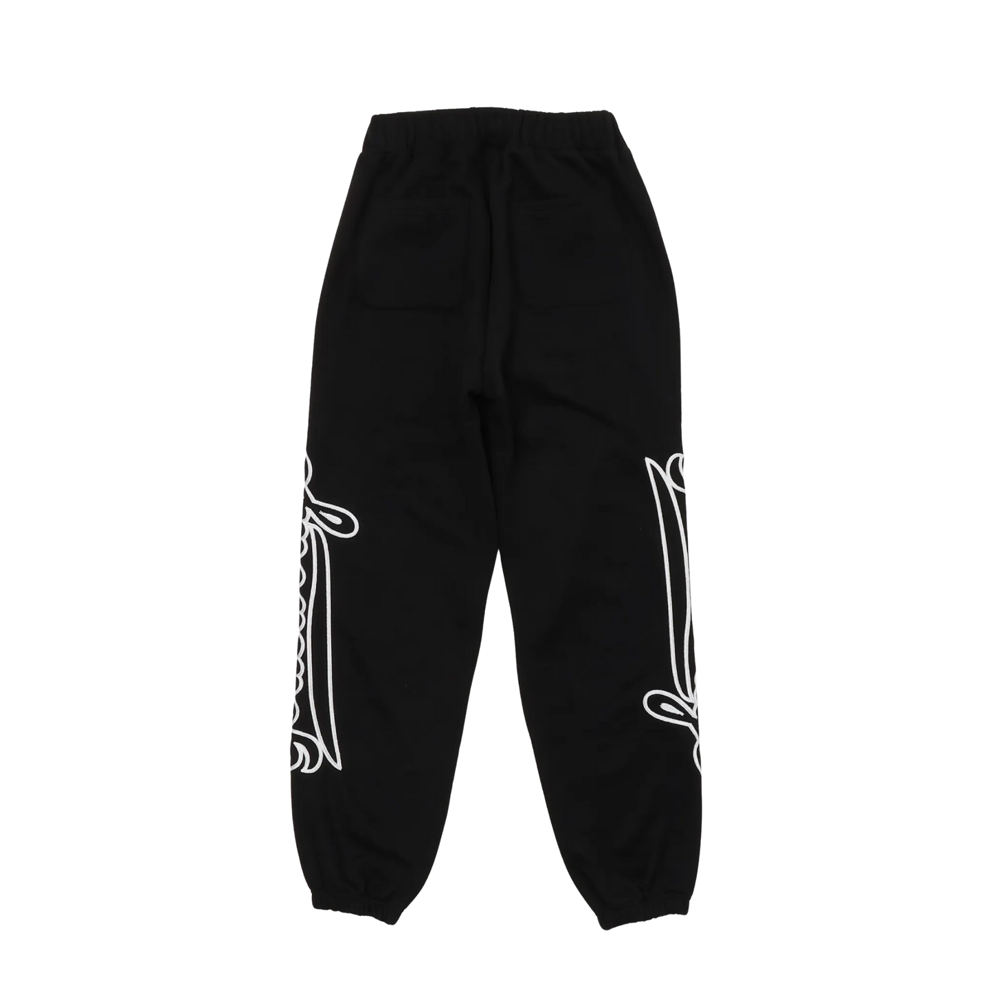 WAVY SIDE LOGO SWEATPANTS - BLACK & WHITE