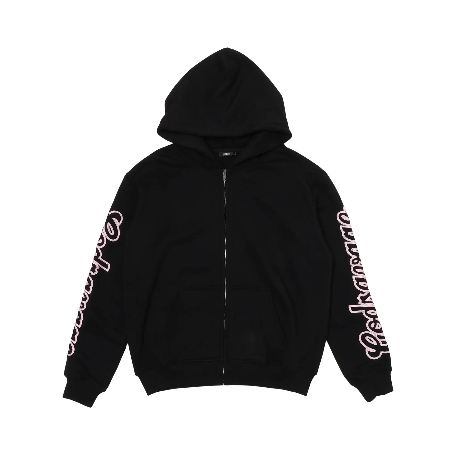 トップス god savage WAVY SLEEVE LOGO ZIP HOODIE - BLACK & PINK – god savage